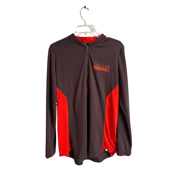 Fanatics Tops - Fanatics Cleveland Browns Womens Brown Orange Quarter Zip Pullover Top Medium